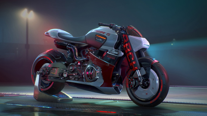 video games, 2K, Cyberpunk 2077, ARCH Nazaré, cyberpunk, ARCH Motorcycle, video game art, digital art, Jakub Przybolewski, futuristic