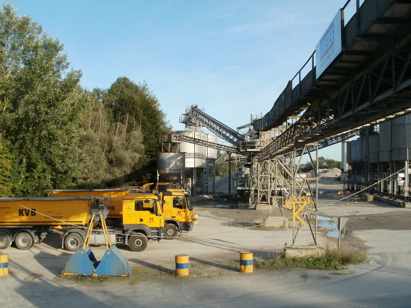 construction industry, rheinhausen, no people, sunlight, trucks, industrial, structure, equipment, building exterior, mining, plant, depletion, quarry