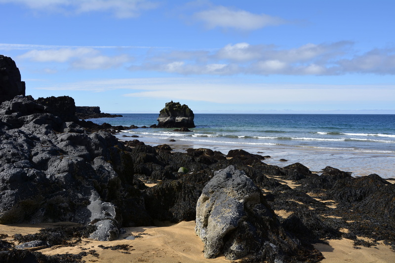 skardisvik, landscape, coast, 4K, rock - Object, Sea, horizon, water, volcanic, coastline, iceland, snæfellsnes peninsula, solid, tranquil scene, outdoors