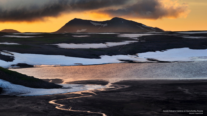 kamchatka, caldera, Nature, russia, volcano, gorely, 2K