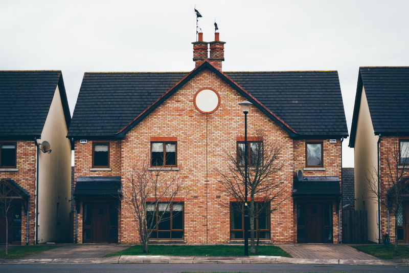 brown, facade, built Structure, front, estate, entrance, brick wall, architecture, real, house, building Exterior, construction, city, sky, residential