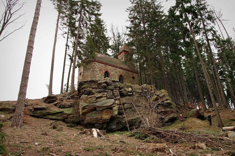 vegetation, growth, building, spirituality, sky, trunk, the environment, church, built structure, mountain, belief, chapel, tree, high, plant, tranquil scene