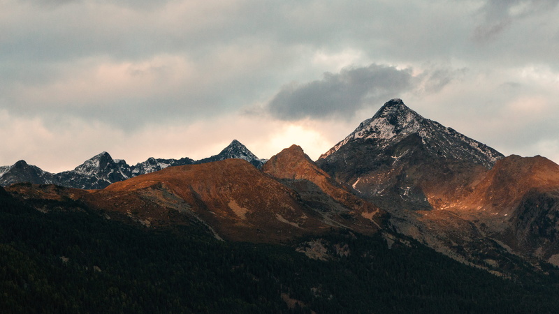 tranquility, nature, rock, pinnacle, dusk, 4K, dawn, evening, snow, sky, land, black, environment, sunset, daylight, clouds, snowcapped mountain, adventure