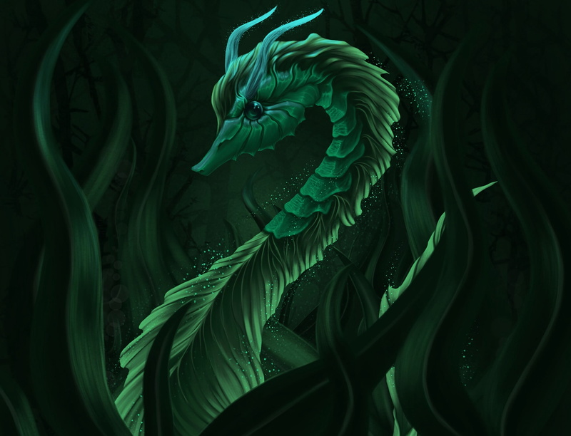 Fantasy Animals, 4K, Algae, Animal, Seahorse