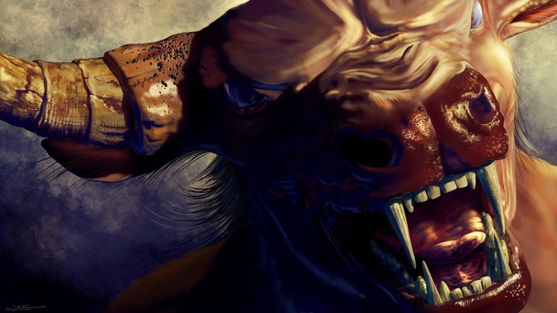 minotaur, animals, drawing, mythology, 1080P