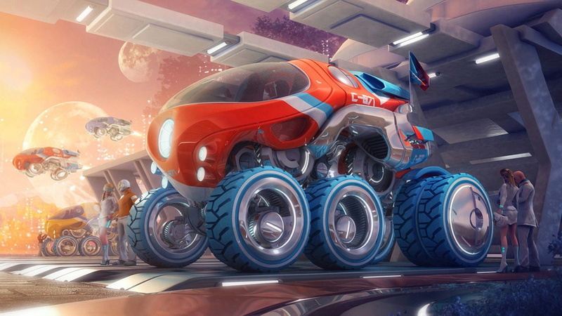 1080P, competition, wheel, expertise, mode of transportation, adult, sport, land vehicle, day, transportation, motor vehicle, group of people, tire, red