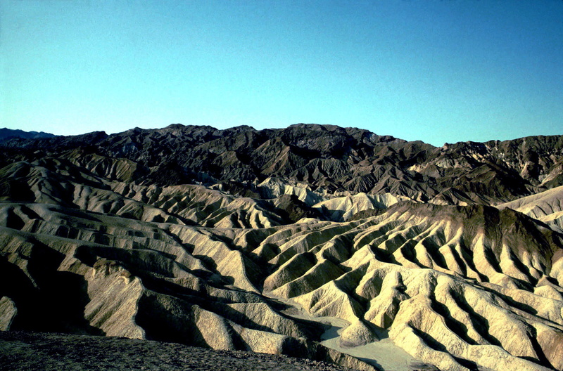 beauty in nature, environment, public domain, sand, sky, death, nature, Death Valley National Park, blue, sunlight, landscapes, 1080P, formation, badlands