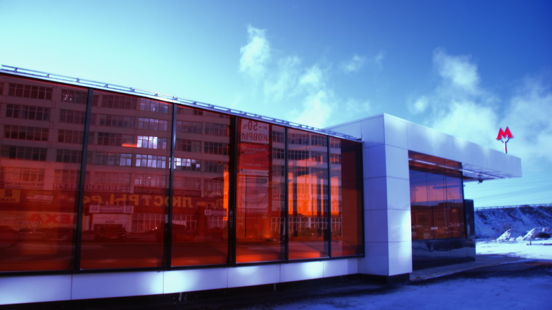 nature, metro, outdoors, night, day, city, moscow, sky, no people, bright, architecture, office building exterior, 5K, transport, russia, blue, glass - material