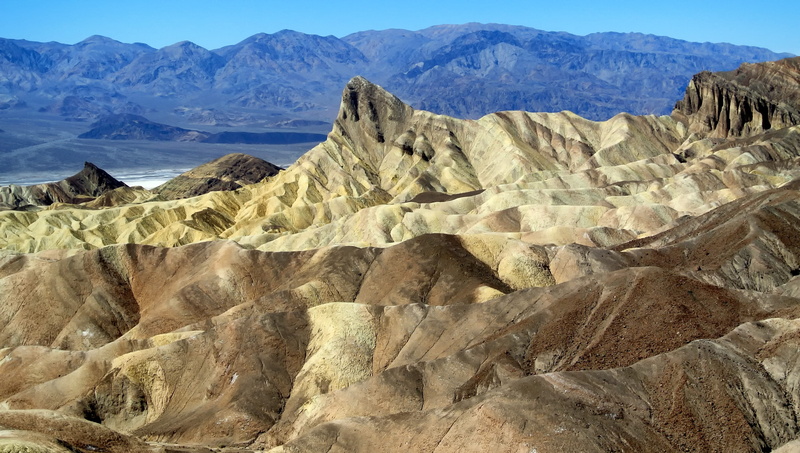 outside, 4K, rock, outdoors, California, clear, Death Valley, death valley, land, rock formation, zabriskie Point, desert, travel Locations, brown, environment
