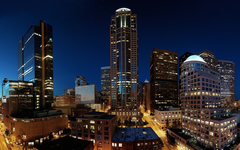 usa, night, us, lights, 2K, seattle, america, sua