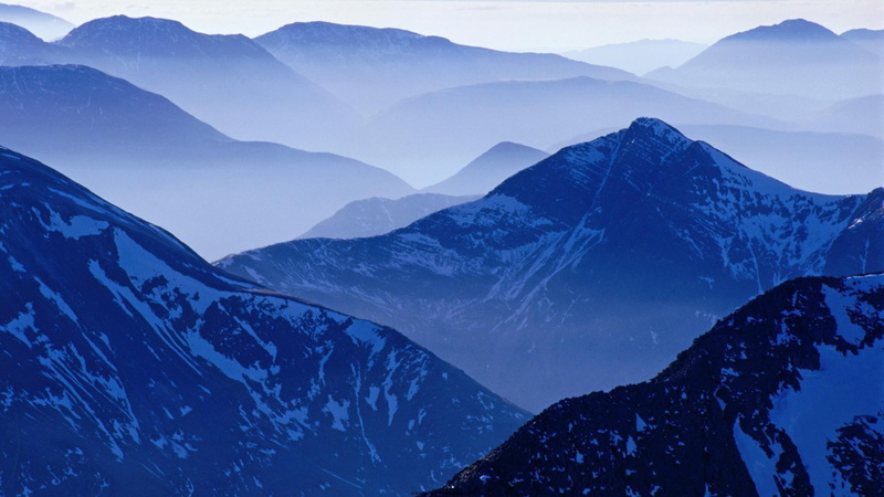 scotl, blue, nature and landscapes, highls, 1080P, mountains, valleys, mist