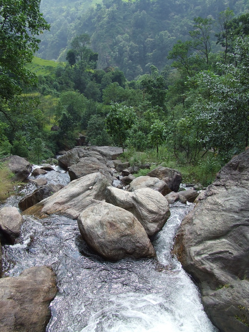 trekking, non-urban scene, stones, tranquility, beauty in nature, outdoors, flowing, growth, land, rock, stream - flowing water, water, tranquil scene