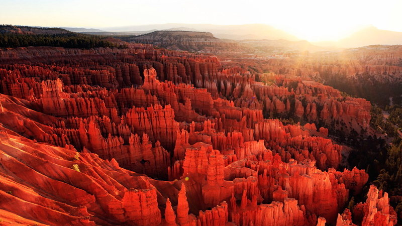 rock, beauty in nature, eroded, red, Park, no people, sky, sunlight, Bryce, scenics - nature, Rocks, solid, Utah, nature, mountain, plant, environment
