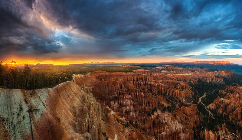 the evening, 1080P, USA, state, Utah, national Park Bryce Canyon, panorama