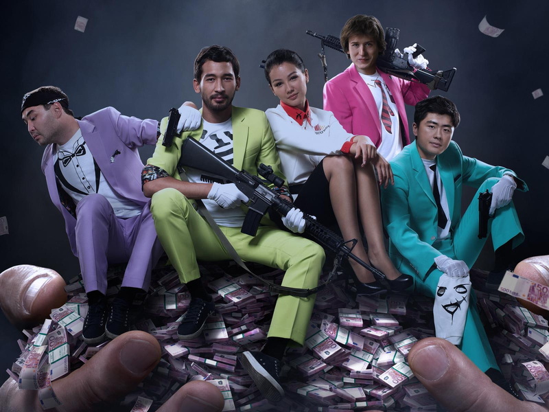 dress, rifle, wrote, 2014, heist, shin, zhandos, aruzhan, man, holding, aruzhan dzhazilbekova igor shin, shirt, 720P, igor, dzhazilbekova, heist he wrote