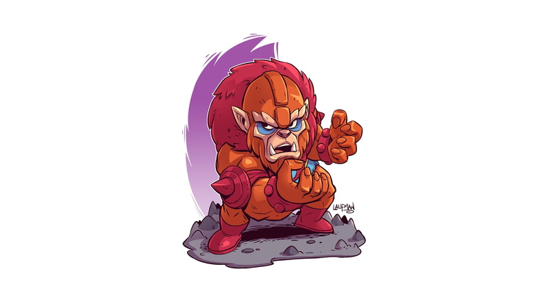 Beast Man, white background, artwork, 1080P, Masters of the Universe, simple background