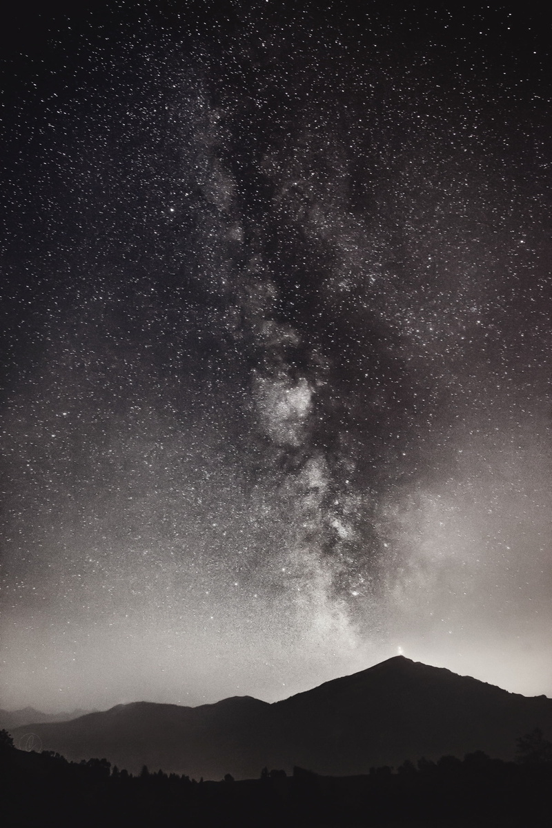 silhouette, galaxy, milky, landscape, sky, mountain, night, stars, summit, milky way, star - space, astronomy, scenics - nature, infinity, shadows, space