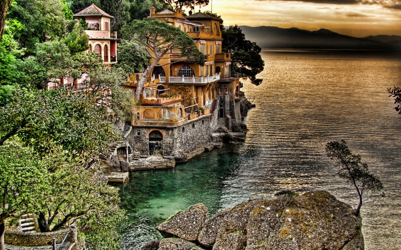 portofino, coast, view, travel and world, 1080P