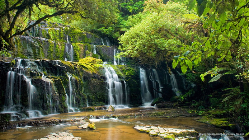 new, falls, zealand, south, Oceania, island, purakaunui, 2K