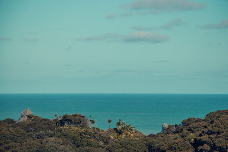 new zealand, land, rock - object, cloud - sky, oceania, ocean, idyllic, sea, blue, no people, tasman sea, beauty in nature, 5K, solid, tranquility, horizon line
