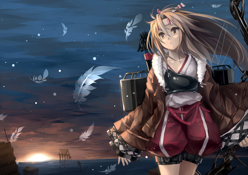 Kantai Collection, women, young women, girl, red, three quarter length, suit, young adult, standing, front view, water, vertebrate, adult, 1080P, character
