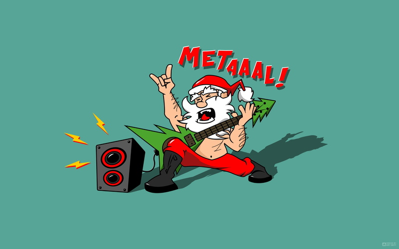 men, Santa Rocks, craciun, colored background, halloween, guitar, cartoon, communication, arts culture and entertainment, rock music, blue, horror, funny