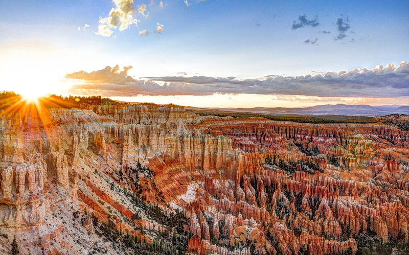 rock, sunlight, hd, nature, bryce, canyon, erosion, 1080P, stone, sunset