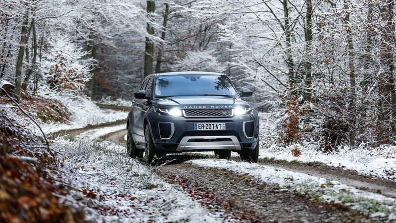 Range Rover, lights, Si4, winter, snow, 4K, Autobiography, Evoque