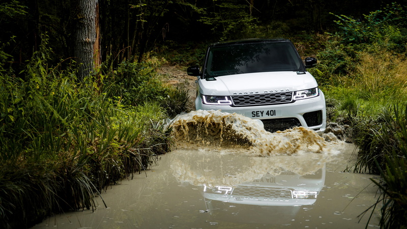 high, range, rover, 4K, 4K, Range Rover Sport P400e Autobiography, creek, running, water, level, sport, Off-roading, land, white