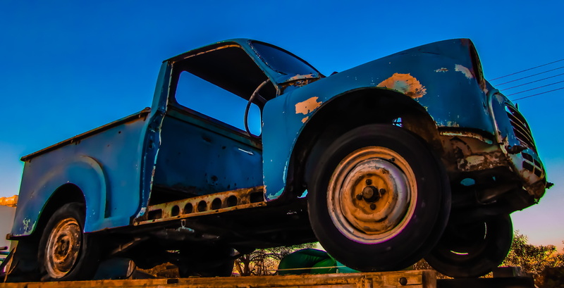 stationary, Old, truck, tire, road, Vehicle, wreck, day, Car, pick-up truck, old-fashioned, sky, transportation, land Vehicle, travel, classic, Vintage