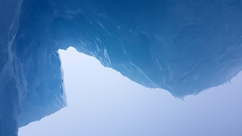 beauty in nature, cave, 5476 mauranger, sky, glacier, no people, icicle, day, tranquility, frozen, winter, scenics - nature, norway, kvinnherad, blue, outdoors