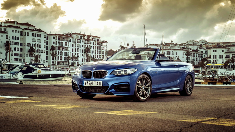 M235i, 4K, bmw, coupe, mi, convertible, 2015, cabrio, blue, UK-spec