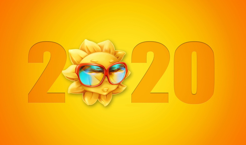 2020, flower, New year, 2K