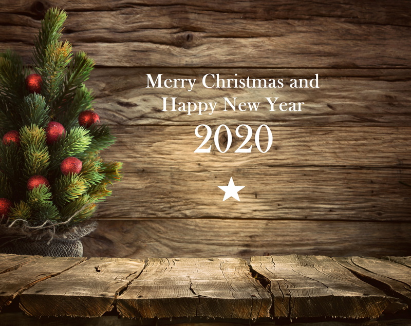 Christmas Tree, Wood, Happy New Year, Merry Christmas, New Year 2020, 4K, Holiday