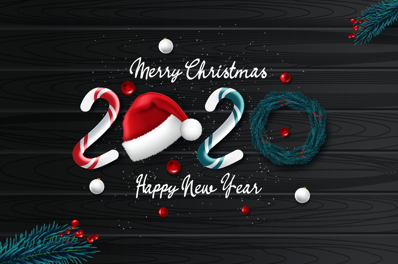 New year, 5K, Vector graphics, Caps, Lollipops, photo, 2020