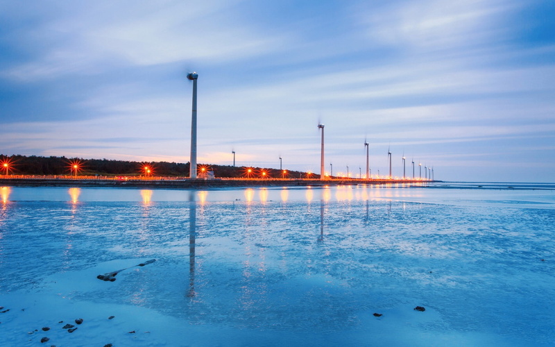 embankment, 720P, fires, coast, wind-driven generators, river, light