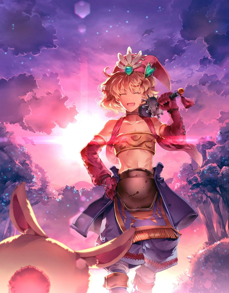stars, hats, gloves, armor, sleeves, anime, girls, mana, 1080P, seiken, clouds, legend, densetsu, forests, weapons, feathers, detached, swords, trees