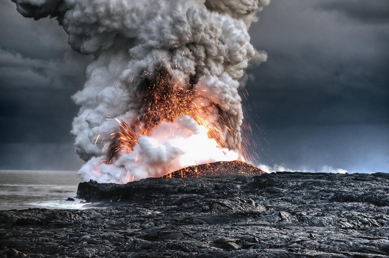 pollution, heat - temperature, erupting, land, no people, beauty in nature, nature, air pollution, lava, motion, flame, water, power in nature, fire, geology