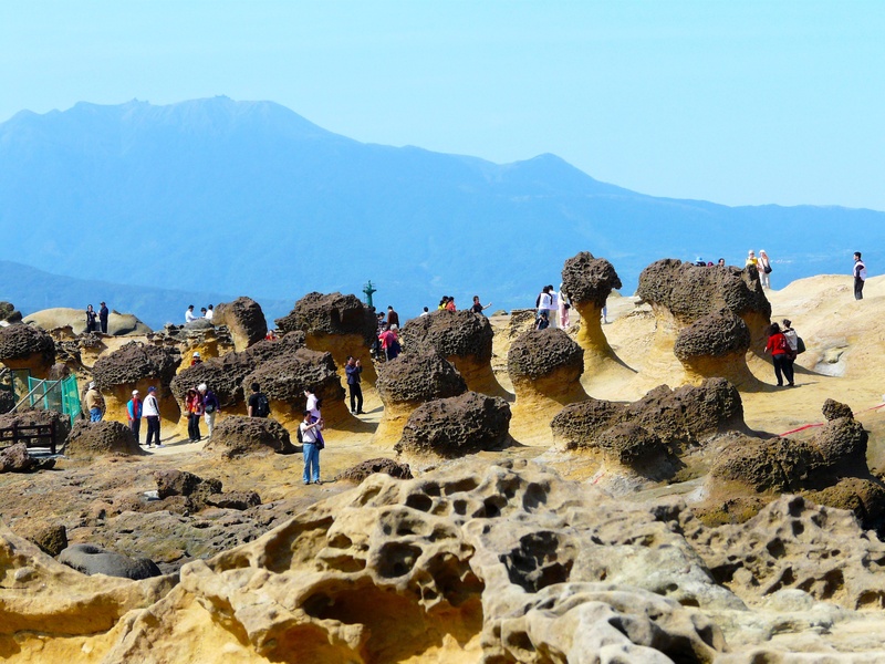 photo, rocks, tourism, group of people, scenic, lifestyles, taipei, large group of people, sand, aerial, wanli, tourist, mountain, real people, beautiful