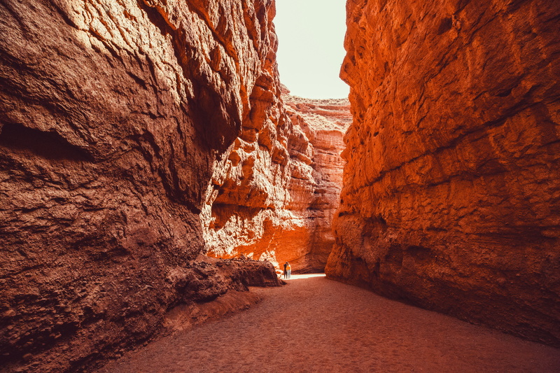 scenics - nature, sandstone, couple, zhangye, climate, solid, eroded, travel destinations, arid climate, person, people, shadow, tourism, valley, arizona