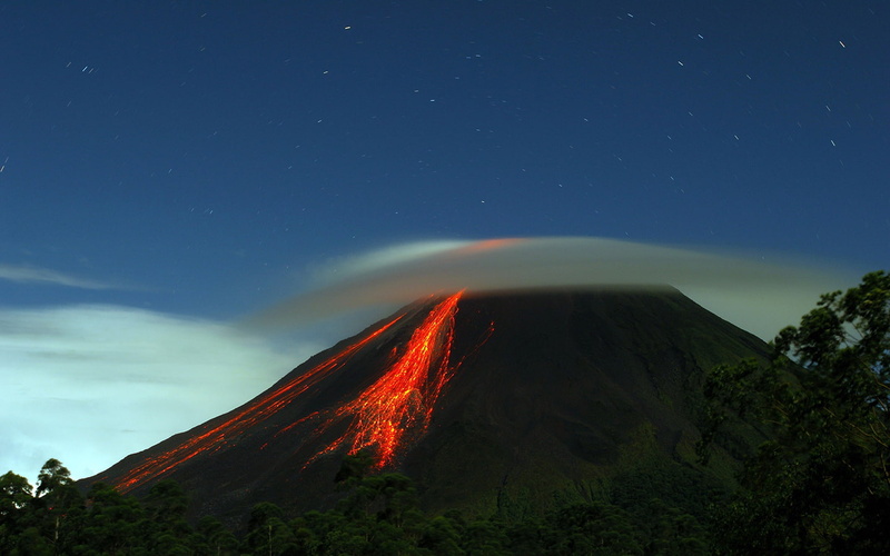 nature, mountain, cloud, lava, 720P, hd, volcano