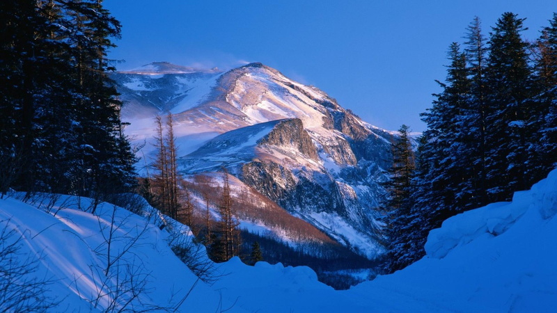 trees, mount, nature and landscapes, mountain, jilin, winter, wind, valley, beautiful, changbai, 1080P, china