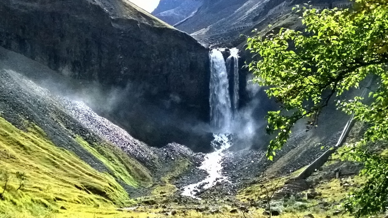 Fog, beauty in nature, outdoors, waterfall, splashing, power in nature, mountain, scenics, motion, tree, rock, land, water, scenics - nature, nature, long exposure