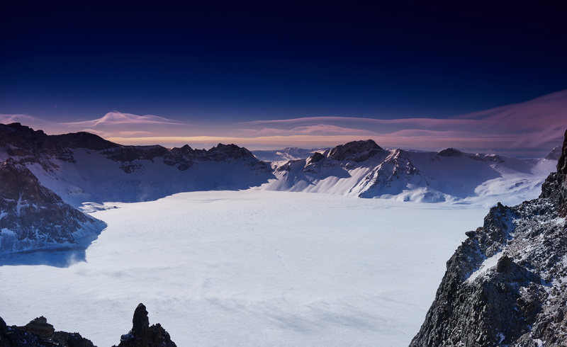 mountain, mountain peak, tranquility, outdoors, no people, China, snowcapped mountain, blue, Changbai, Mountains, environment, ice, frozen, tranquil scene