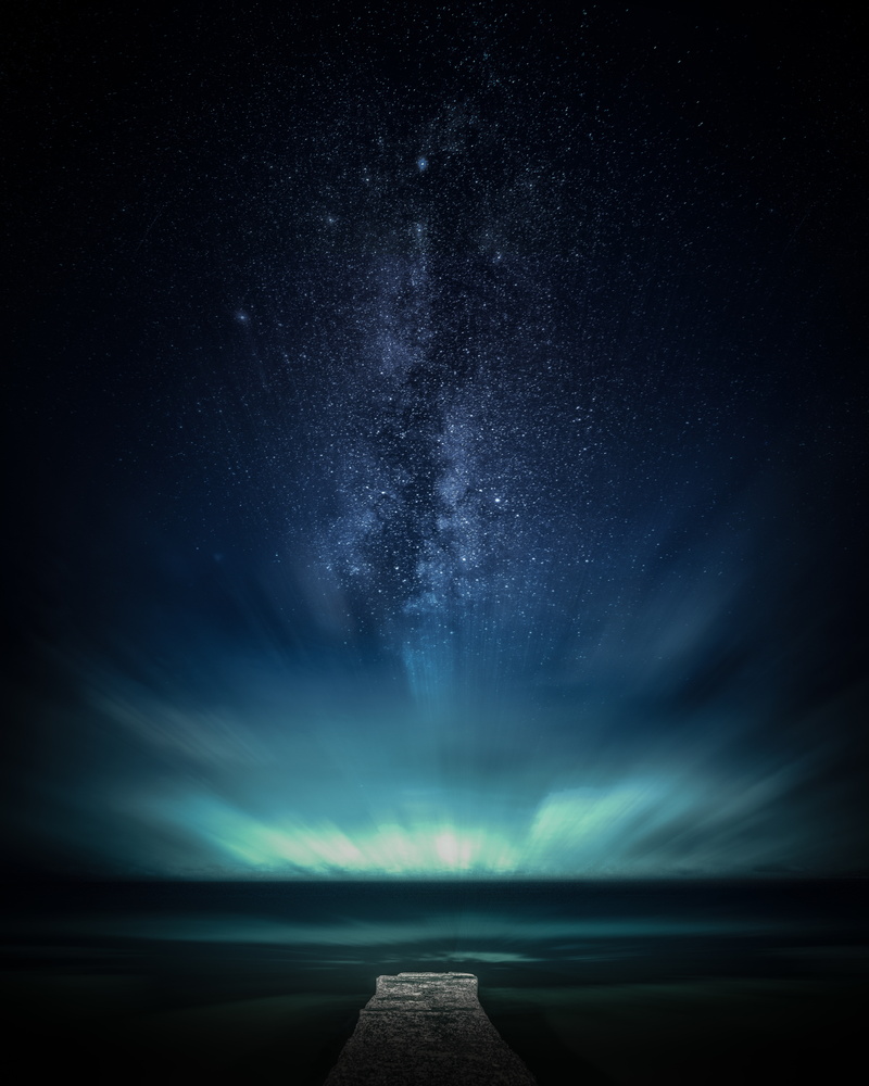 landscape, scenics - nature, astronomy, dark, 8K, nature, pier, teal, cloud - Sky, tranquil Scene, no People, beauty In Nature, outdoors, water, sky, long exposure