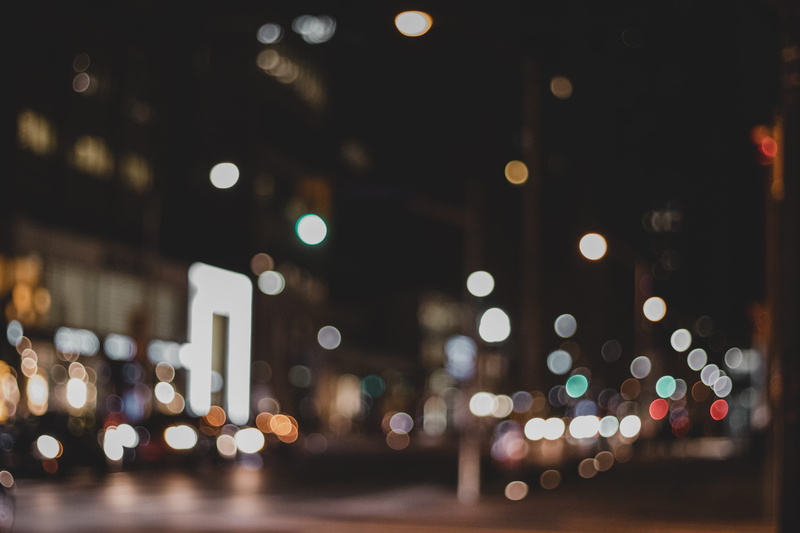 vehicle light, city, outdoors, beverage, lighting equipment, bottle, goblet, canada, light, beer, blurry, light - natural phenomenon, circle, bay st, urban