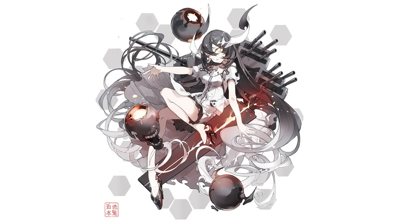 still life, creativity, white background, cut out, abyssal, monster girl, white color, weapon, breaking, close-up, studio shot, indoors, broken, anime girls