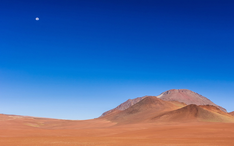 Landscape, 2K, moon, hills, desert, clean sky