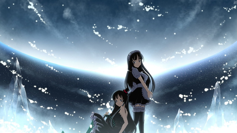 K-ON!, adult, sky, anime, anime girls, young adult, real people, young women, women, nature, standing, clothing, people, togetherness, illuminated, three quarter length