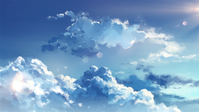 1080P, sunlight, anime clouds, wind, Anime, bright, nature, cloud - sky, backgrounds, outdoors, environment, abstract backgrounds, brightly lit, no people